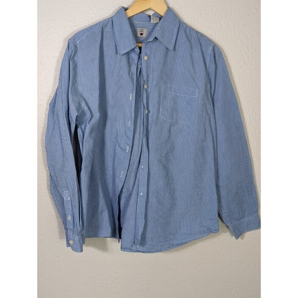 American Eagle Mens Vintage Button Down Blue Plaid Dress Shirt XL - Picture 1 of 7